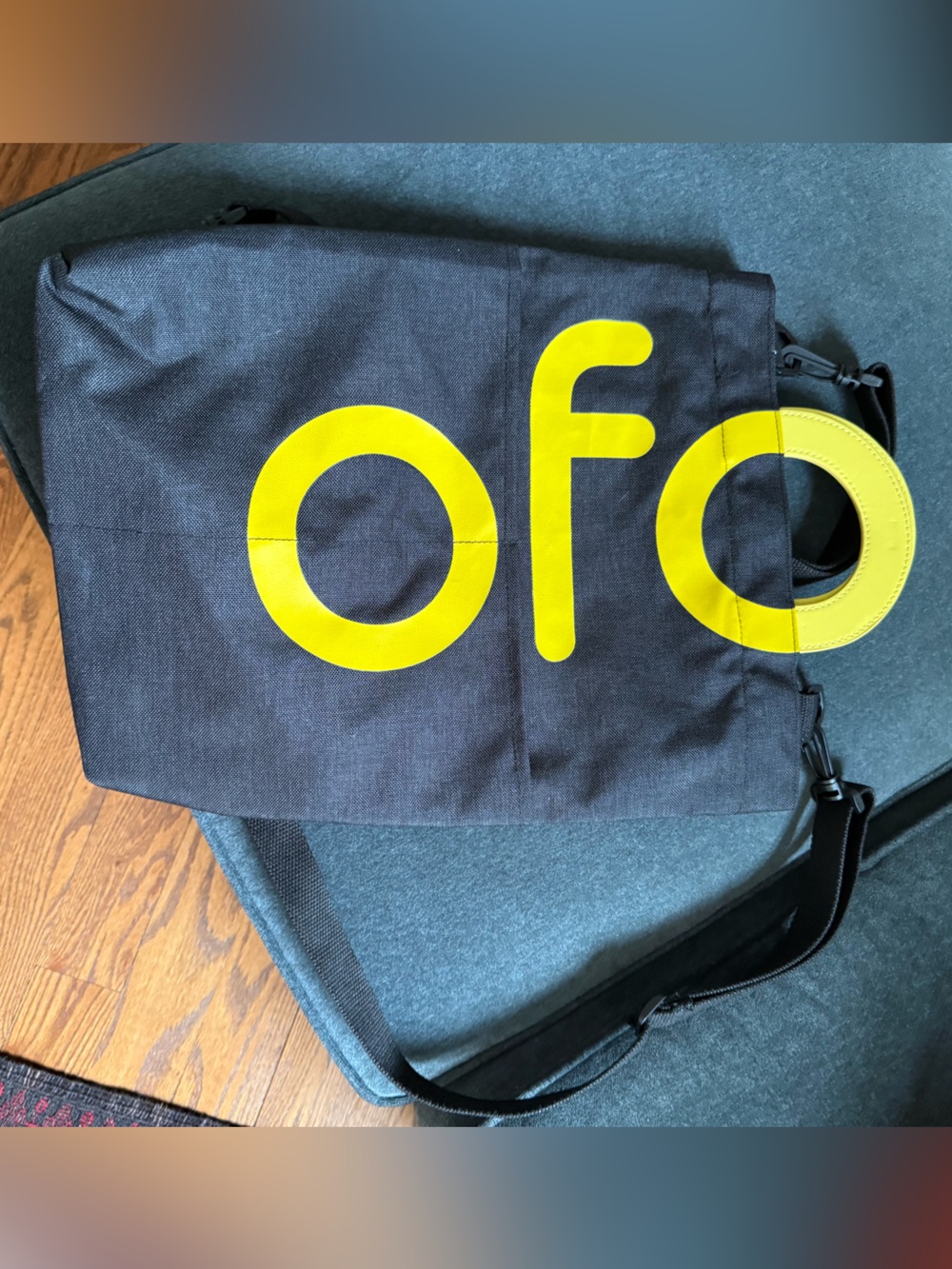 ofo bicycle - Black Tote Bag and Backpack with Bold Yellow Graphic
